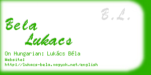 bela lukacs business card